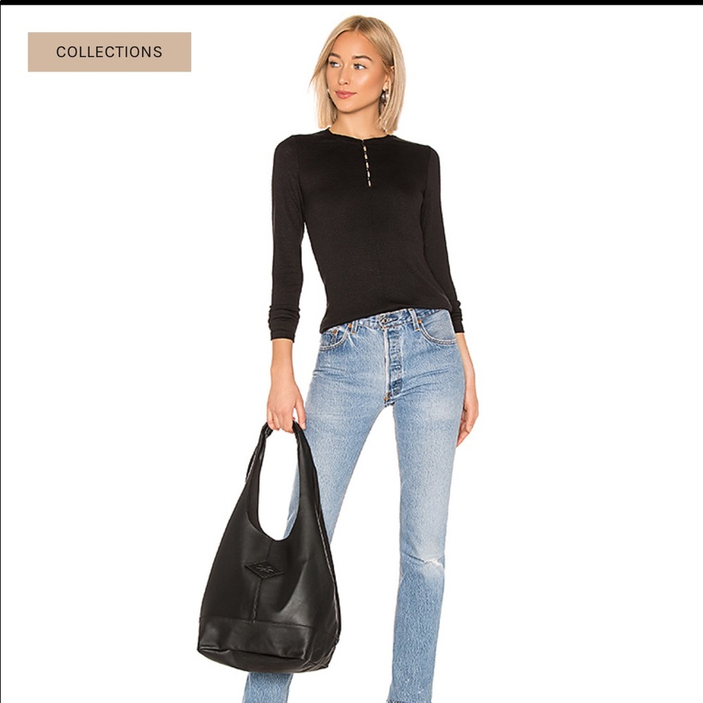 Rag & Bone S Bowery Black Button-front Knit Top!